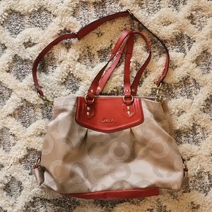 Coach Purse (red & tan)